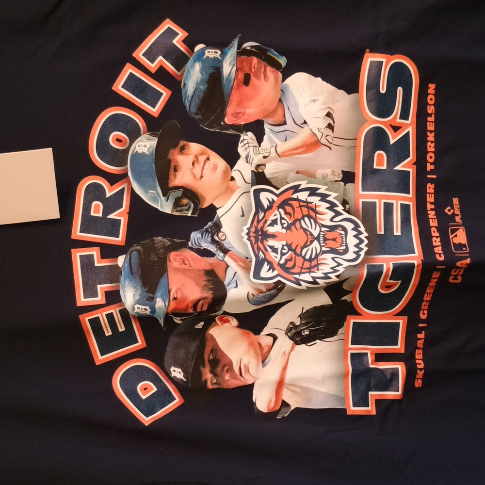 NWT Mens Large MLB Detroit Tigers Navy Graphic Tshirt - Picture 2 of 9